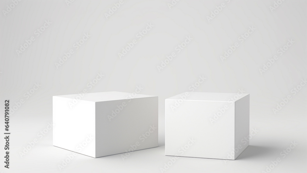 White box 3d mockup on the white background. White box 3d mockup on the white background.