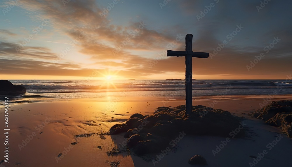 Kreuz Jesu am Strand