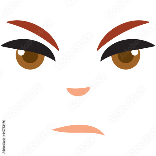 Cute borderless angry facial expression Vector