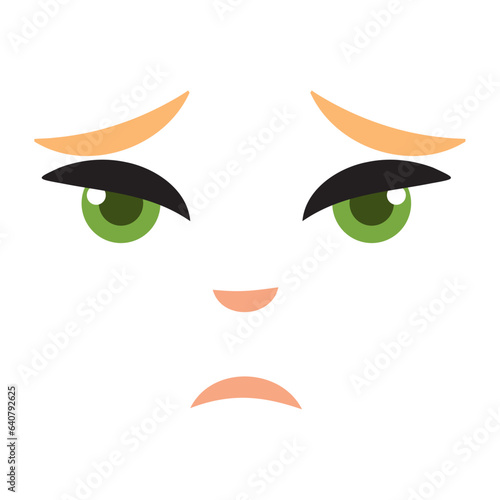 Cute borderless sad facial expression Vector