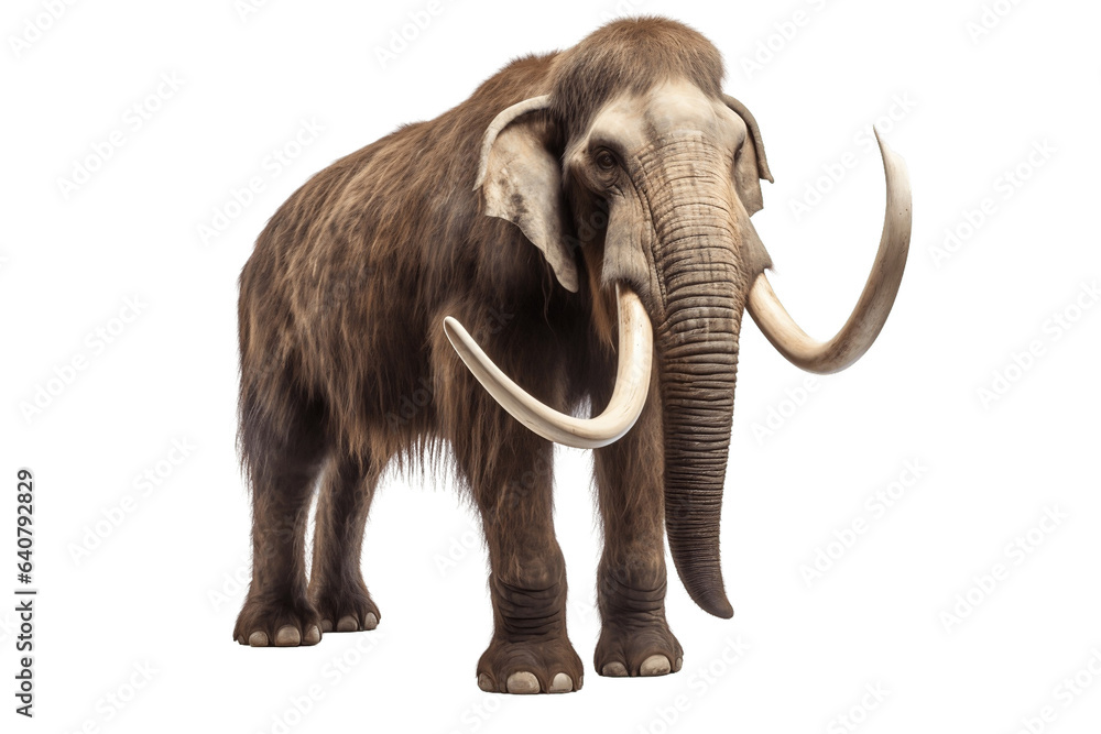 Mammoth Isolated on Transparent Background Generative AI