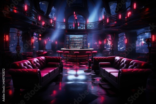 nightclub interior with neon lights © jechm