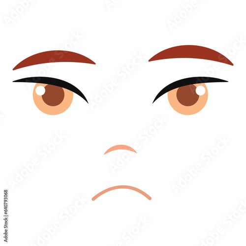 Cute borderless sad facial expression Vector