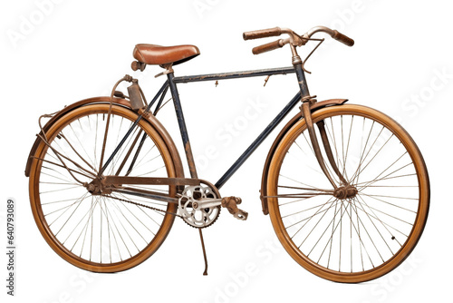 Old Bicycle Isolated on Transparent Background Generative AI
