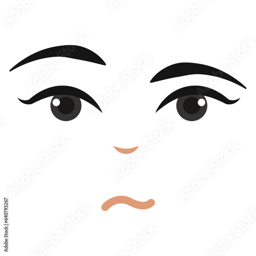 Cute borderless worried facial expression Vector