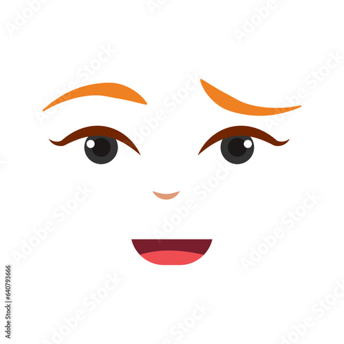 Cute borderless happy facial expression Vector