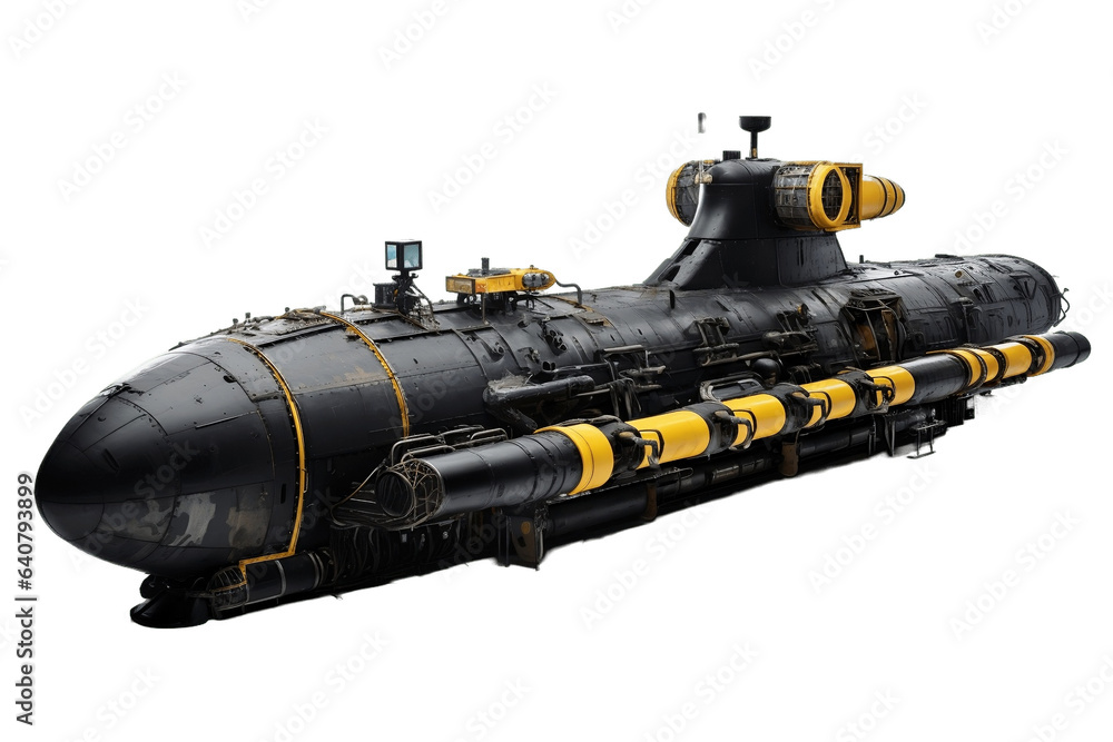 Submarine Isolated on Transparent Background Generative AI