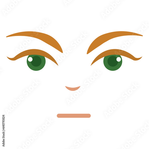 Cute borderless angry facial expression Vector