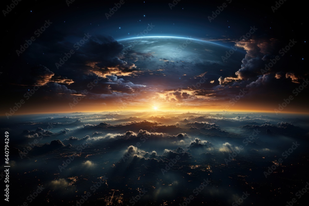 sunrise from the stratosphere - obrazy, fototapety, plakaty 