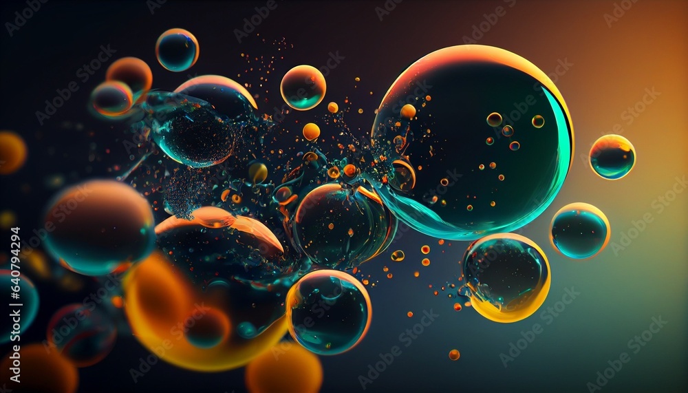 background with bubbles desktop wallpaper. Generative in ai