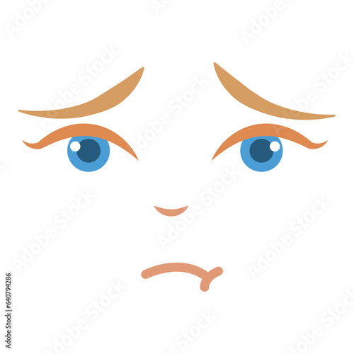 Cute borderless sad facial expression Vector