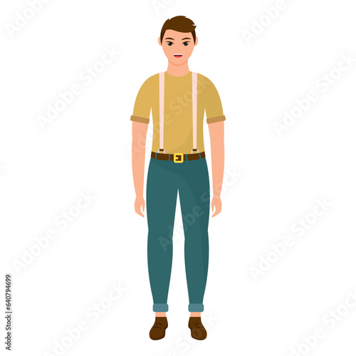 Isolated cute young male character Vector © DAVIDS