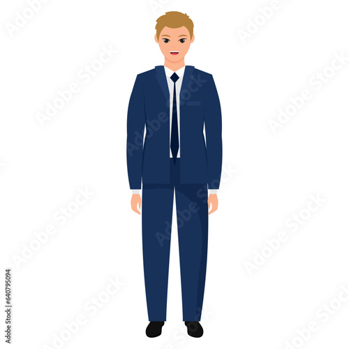 Isolated colored cute businessman character Vector