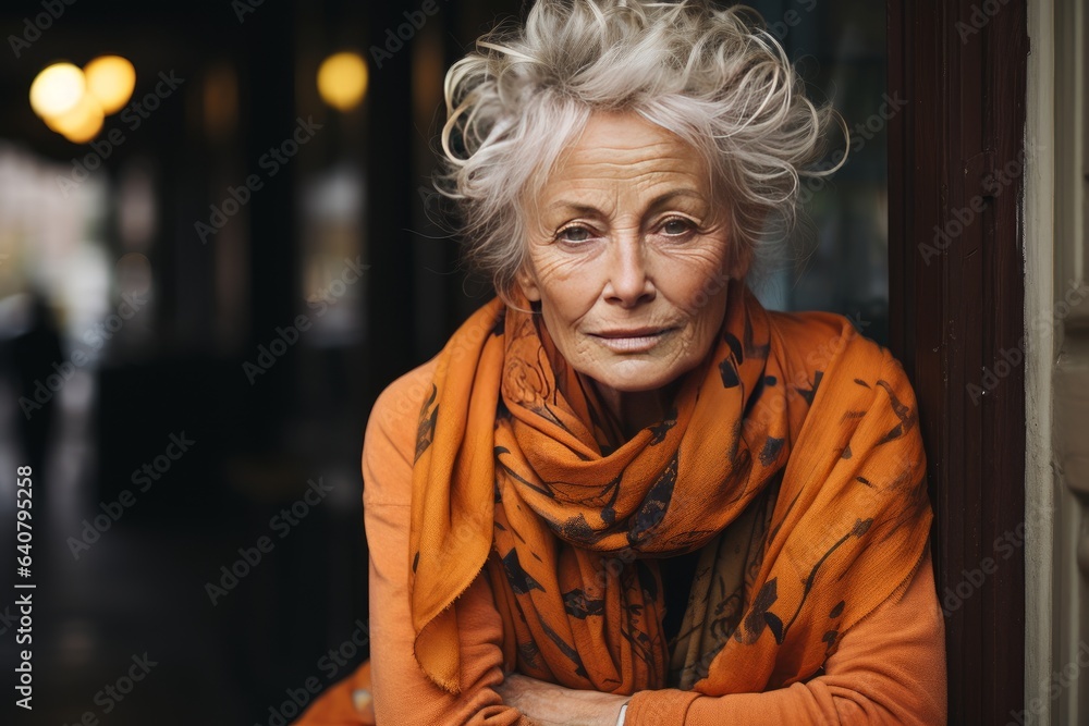 attractive gray-haired older woman attractive gray-haired older woman
