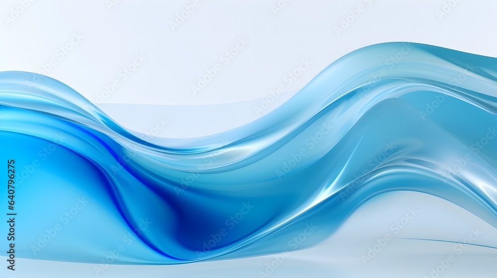 Fototapeta premium Abstract blue wavy on white background