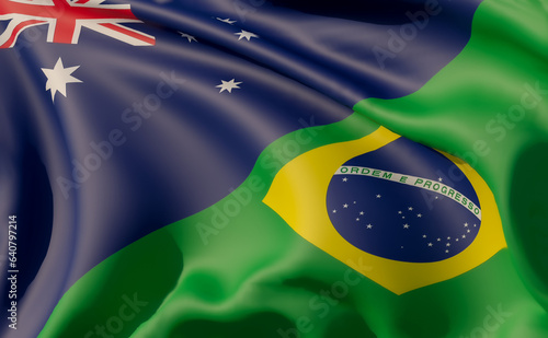 Australia vs Brazil competition half flag nation