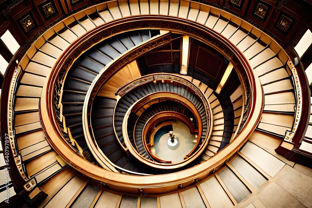 Fototapeta premium spiral staircase in the building