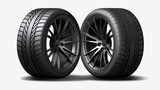 pair of tires on a white background