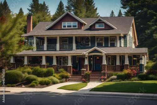 a quiet suburb of a charming craftsman-style home - AI Generative © Being Imaginative