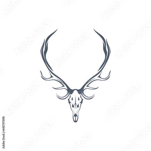 Head Deer bone vector illustration design. Head Deer logo design Template.