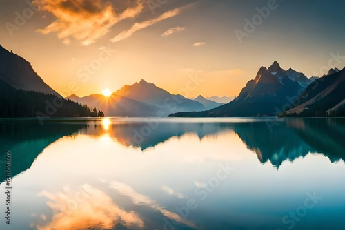 sunrise over the lake © Aansa