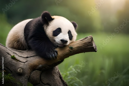 panda eating bamboo © Aansa