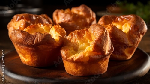 Photo of a delicious Yorkshire Puddings on a plate, ready to be enjoyed