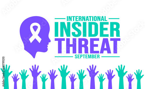September is National Insider Threat Awareness Month background template. Holiday concept. background, banner, placard, card, and poster design template with text inscription and standard color.
