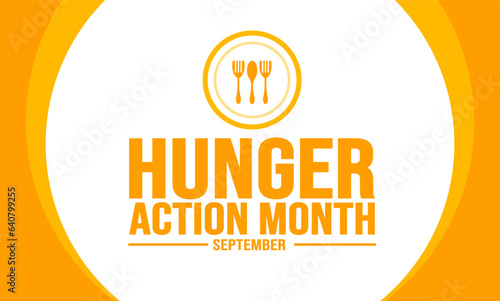 September is Hunger Action Month background template. Holiday concept. background, banner, placard, card, and poster design template with text inscription and standard color. vector illustration.