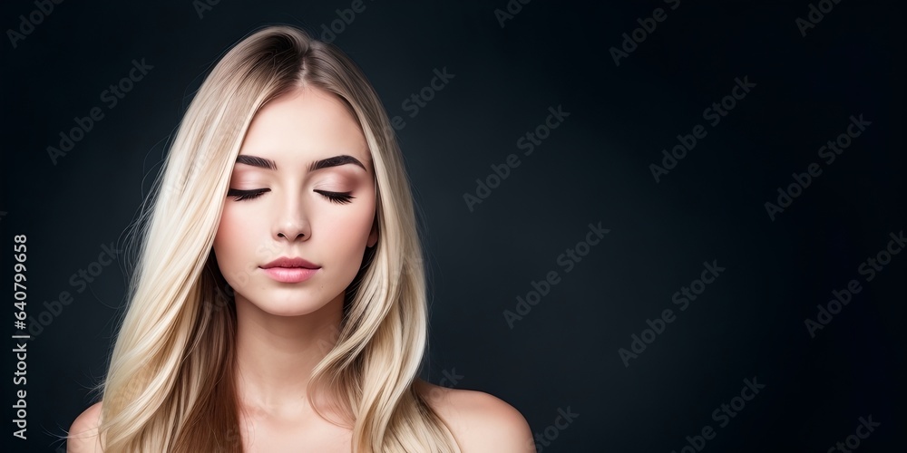 A young woman with beautiful hair, generative AI A young woman with beautiful hair, generative AI