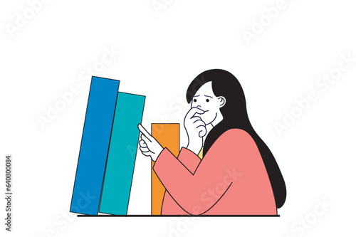 Crisis management concept with people scene in flat web design. Woman making risk investment and trying to support financial graphs. Vector illustration for social media banner, marketing material.