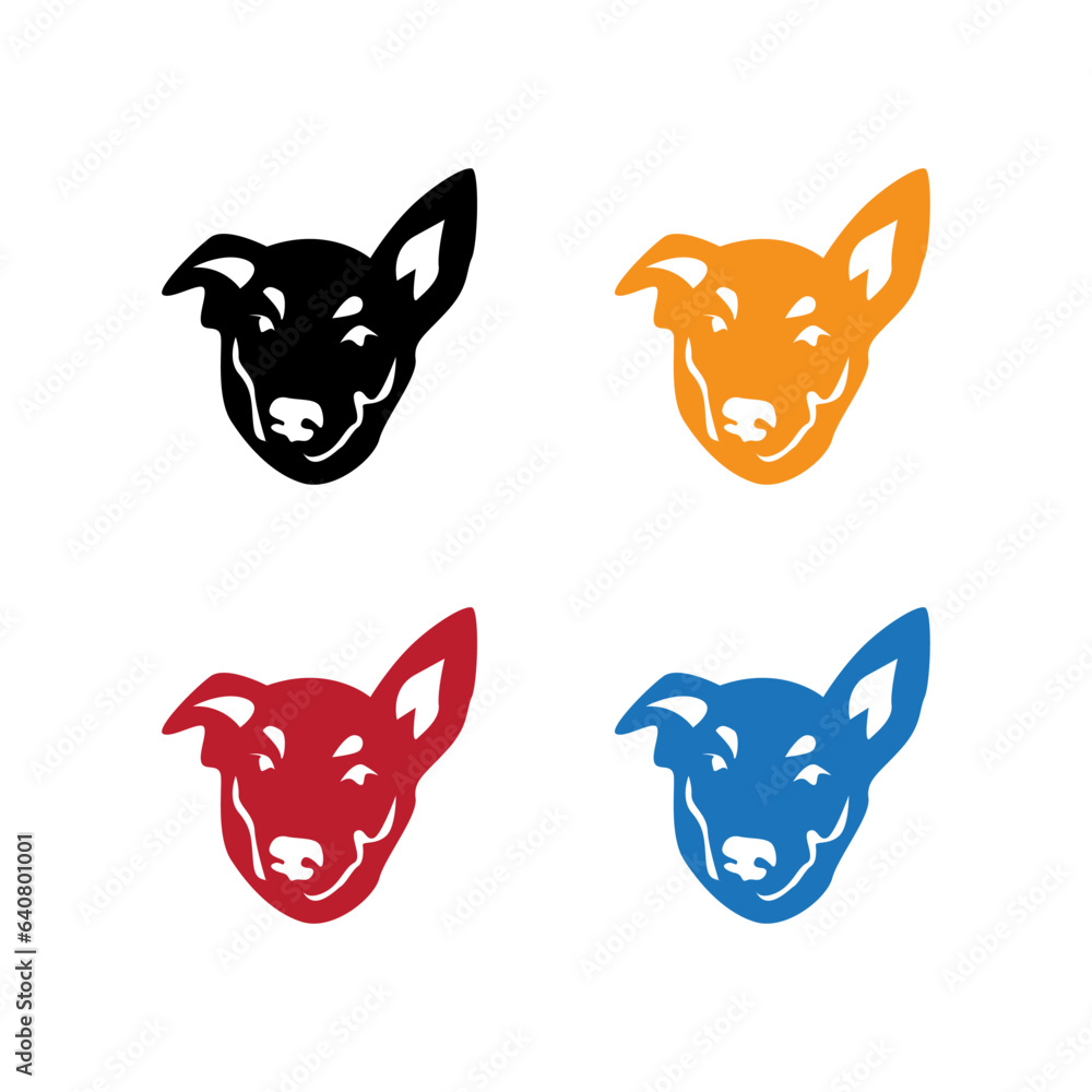 dog head simple vector logo set