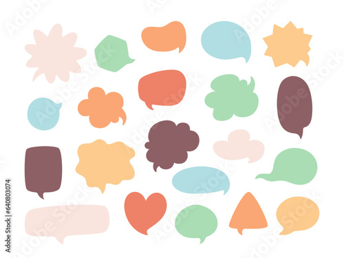 Speech bubbles set. Colorful text bubbles, comic speech bubble in different styles with copy spaces. Vector illustration in flat style