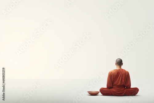 Banner design on yoga theme with one person in a meditative yoga pose and copy space