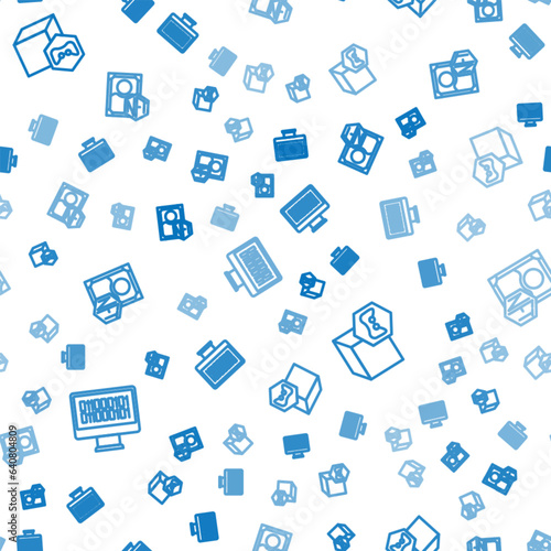 Set line Binary code, NFT Digital crypto art and on seamless pattern. Vector