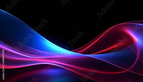 Vivid abstract art with blue and red waves against a black background, showcasing dynamic contrast and fluidity © David