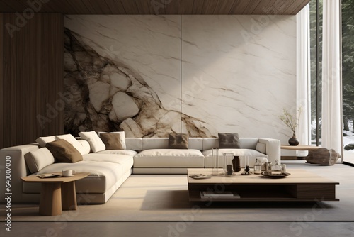 A premium and luxurious living room or lobby interior design with elegant home decor and wall decor