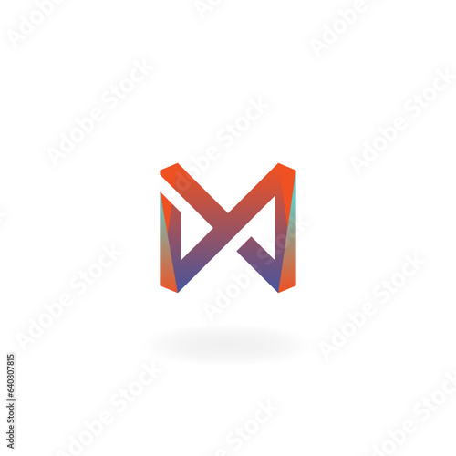 Minimal Abstract logo depicting the letter "M" or "Y" or “X” Suitable for branding businesses, websites, or products with names starting with M,Y, or X. Ideal for tech, cars, software, apps (ID: 640807815)