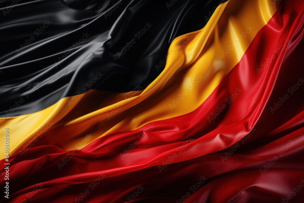 Top view of the German flag in black, red and gold colors. Top view of the German flag in black, red and gold colors.