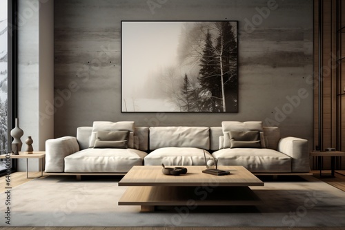 A premium and luxurious living room or lobby interior design with elegant home decor and wall decor photo