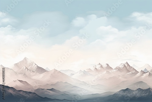 Soft wallpaper background of a landscape of mountains