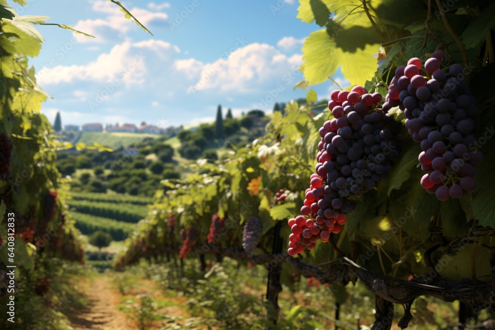 Illustration of a vineyard
