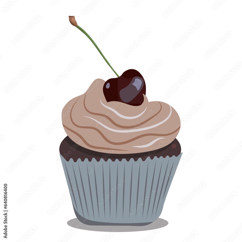 Delicious cupcake. Dessert vector illustration design. cherry muffin Delicious cupcake. Dessert vector illustration design. cherry muffin