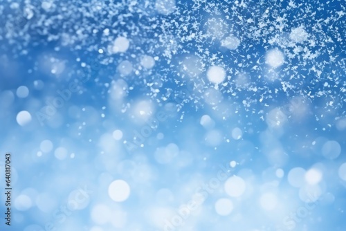 Abstract snow bokeh texture on blue background © Enigma