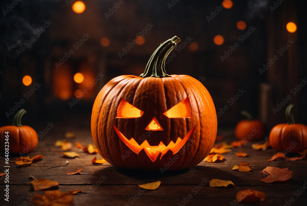 Halloween Carved Pumpkin bokeh background Halloween Carved Pumpkin bokeh background