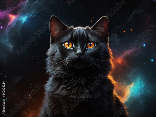 Black Cat in Cosmic Background