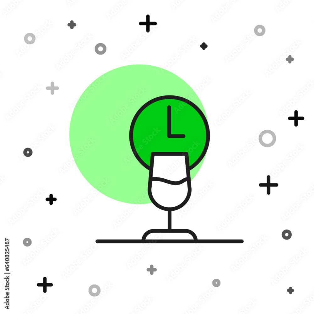 Filled outline Wine time icon isolated on white background. Wine glass. Wineglass sign. Vector Filled outline Wine time icon isolated on white background. Wine glass. Wineglass sign. Vector