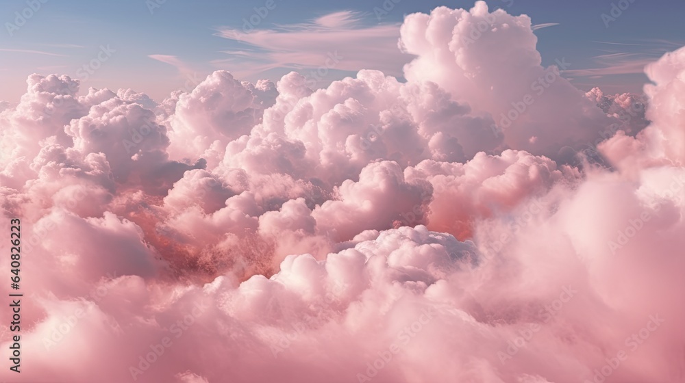 Pink Clouds, Generative AI Illustration Pink Clouds, Generative AI Illustration