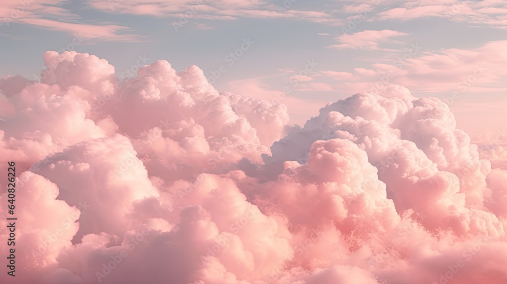 Pink Clouds, Generative AI Illustration Pink Clouds, Generative AI Illustration