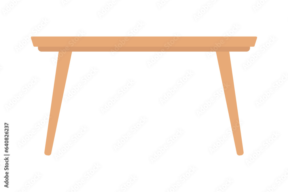 Wooden table in flat style. Kitchen furniture for a house or apartment Wooden table in flat style. Kitchen furniture for a house or apartment